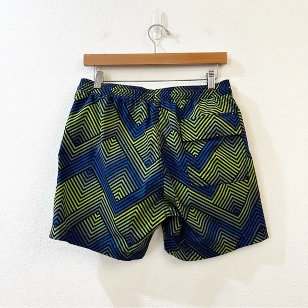 Psycho‎ Bunny Men's Adrian Chevron Zigzag Mesh Liner Swim Trunks Size Small